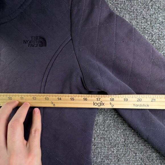 The North Face Purple Fuzzy Fleece Lined Jacket Small Full Zip Long W/ Pockets - Picture 5 of 16